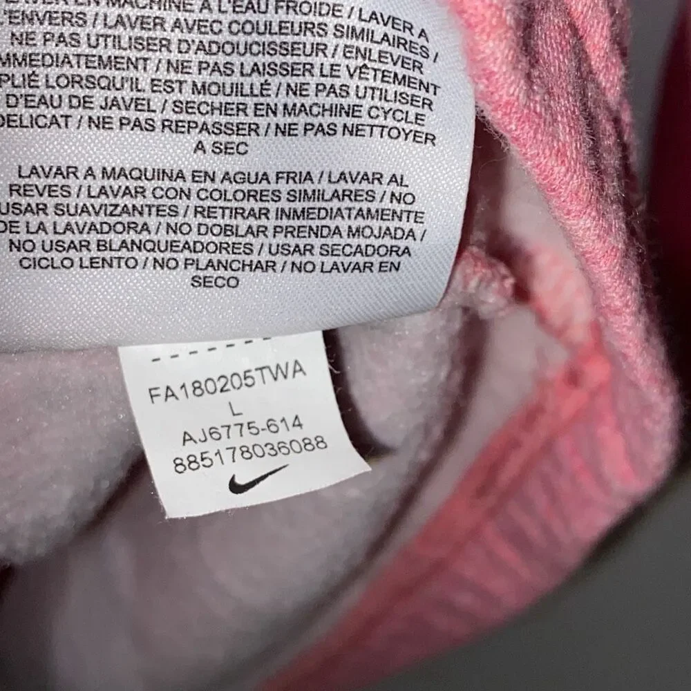 Nike Women's Pink Raglan Sleeve Cropped Hooded Sweatshirt Size Large‎